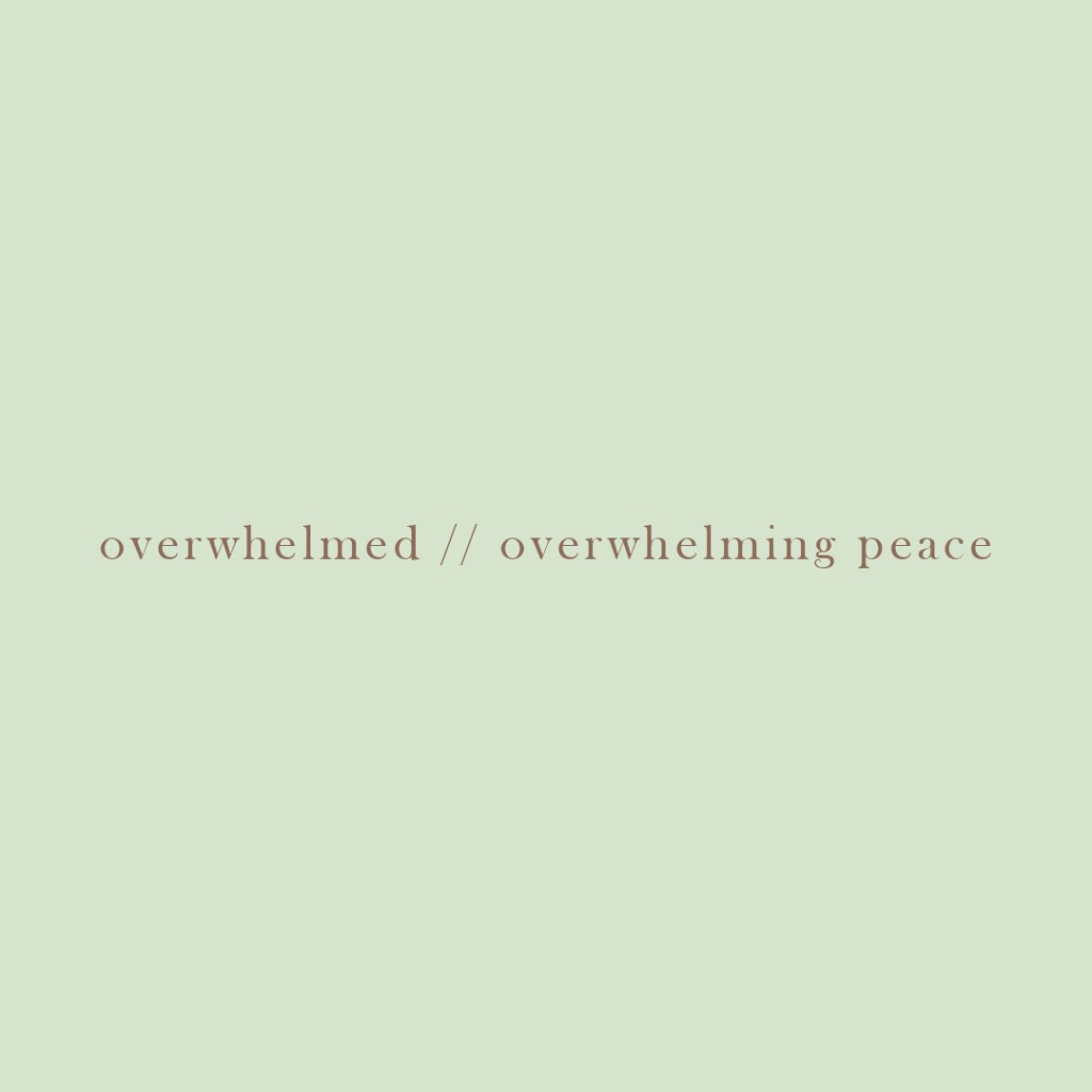 OVERWHELMED//OVERWHELMING PEACE